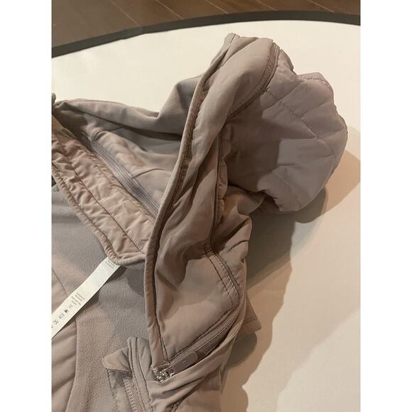Lululemon Puffer Vest Jacket Removable Hood Size 6 Gray Extra Mile Fleece W/ Bag - Picture 9 of 10